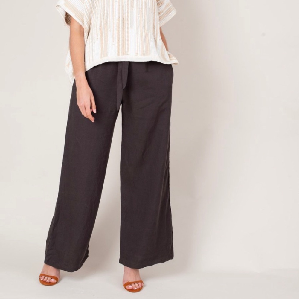 TONLÉ | Sothea linen Trousers in Chocolate
